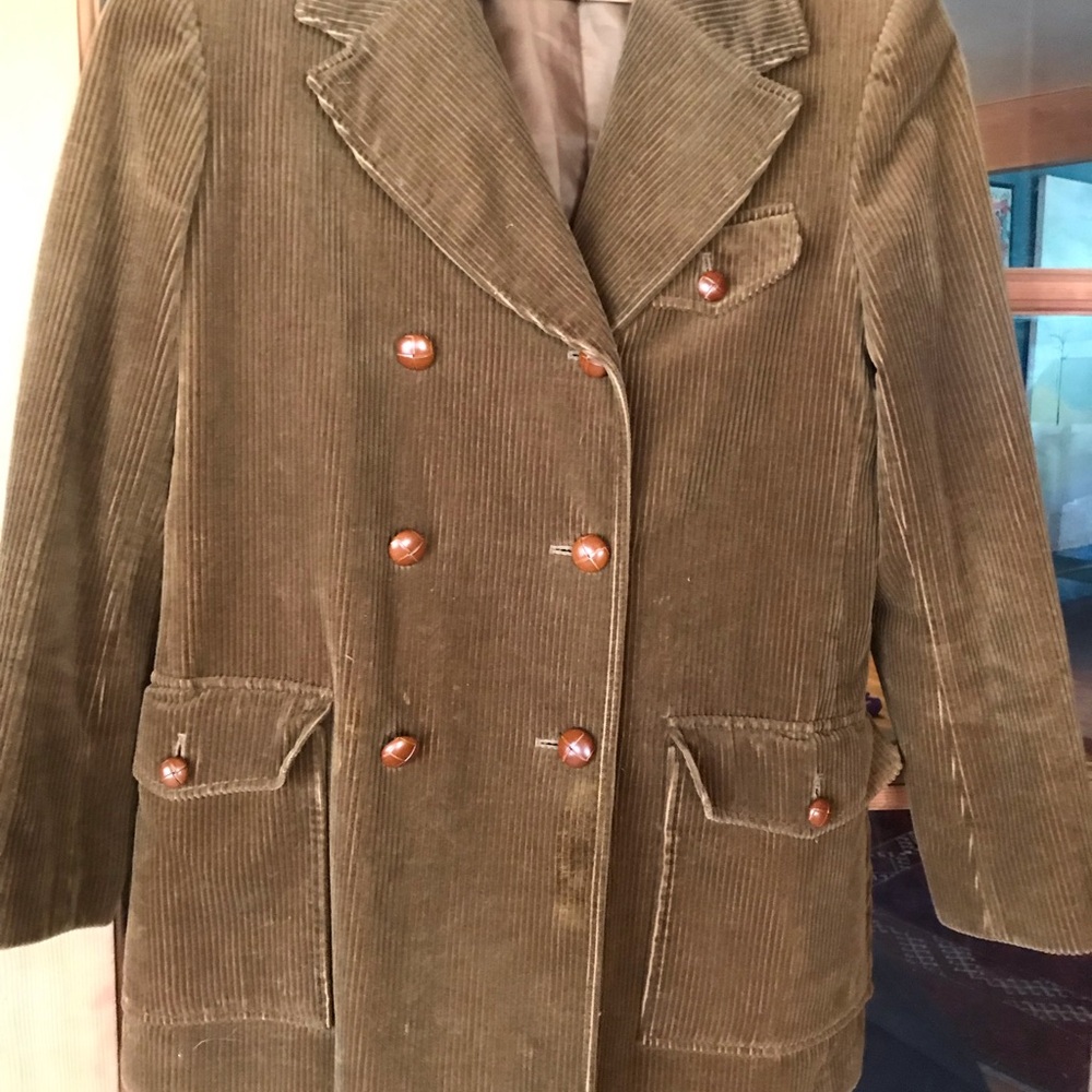 Laura Ashley Brown Corduroy Double-Breasted Women's Jacket